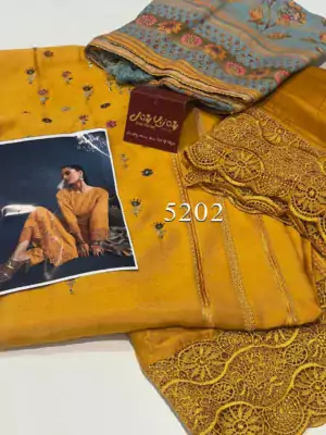 jay Vijay Rabta Muslin Silk Suit yellow