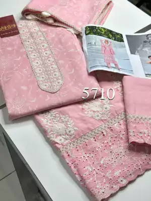 Jay-Vijay-Shehnaaz-PURE-COTTON-KHADI-BLOCK-PRINT-WITH-BORER-EMBROIDERY-AND-FANCY-LACE-WORK-PINK