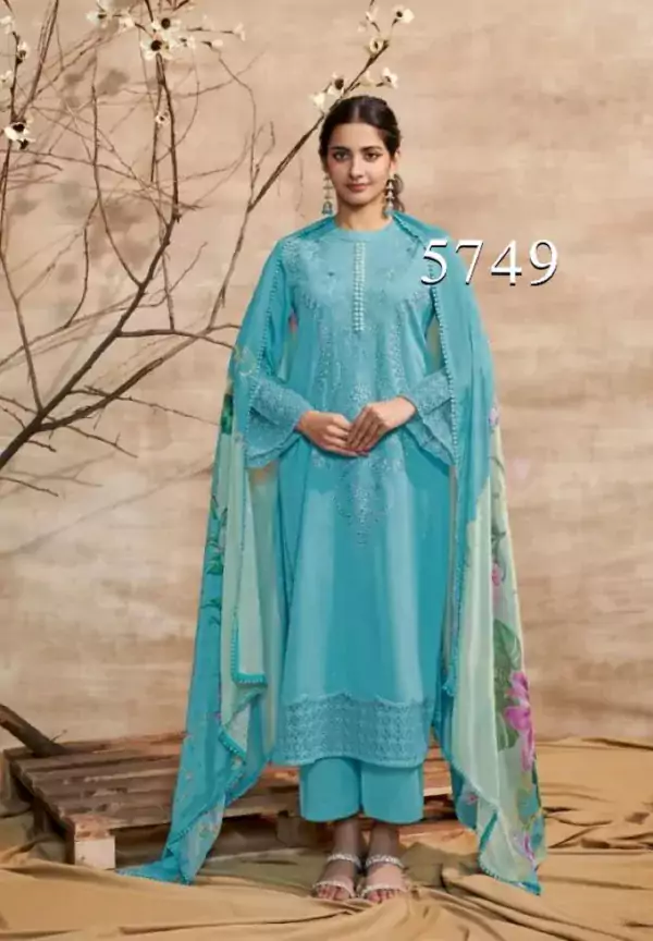 Heer Shabiba Pure Cotton Salwar Suit blue