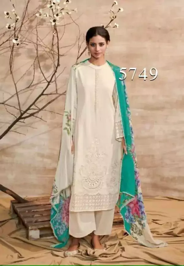 Heer shabiba pure cotton salwar suits white