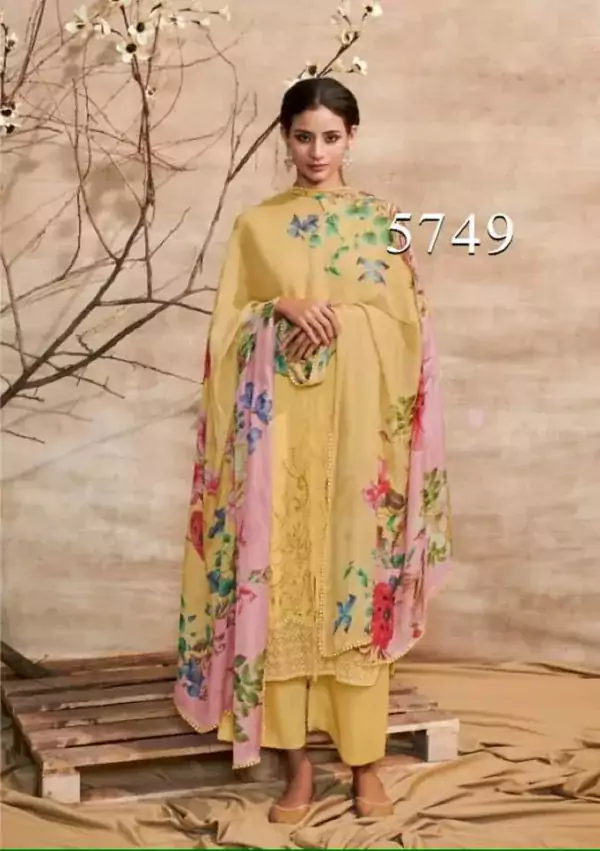 Heer shabiba pure cotton salwar suits yellow