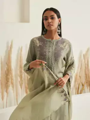 Naariti karsha muslin silk designer suit