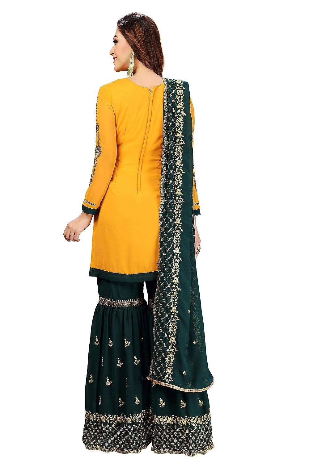 Women's Grey Embellished Georgette Semi Stitched Suits
