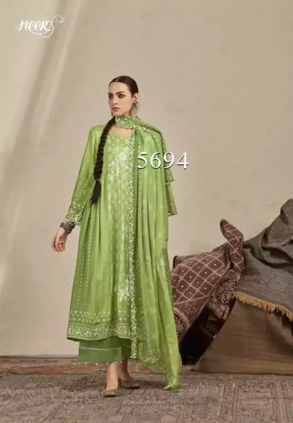 Heer-Hasinah-Pure-cotton-suit-set-olive-green