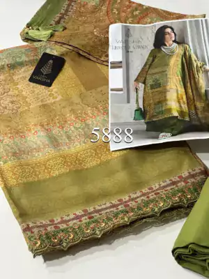 Varsha-LIBAS-E-LAJAWAB-Muslin-Silk-Suits-mehendi-green