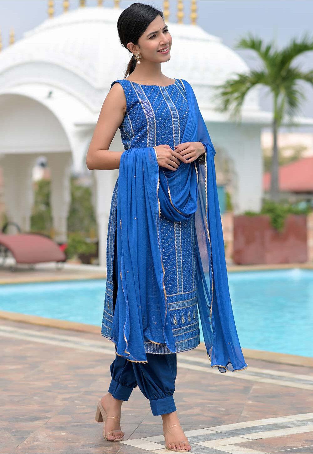 Beautiful Colour Combination Punjabi Suit Ideas // Chikan Embroidery Suit  // Punjabi Suit - YouTube