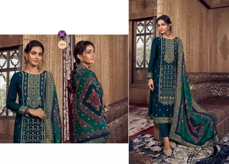 Kala print designer Pashmina Suits