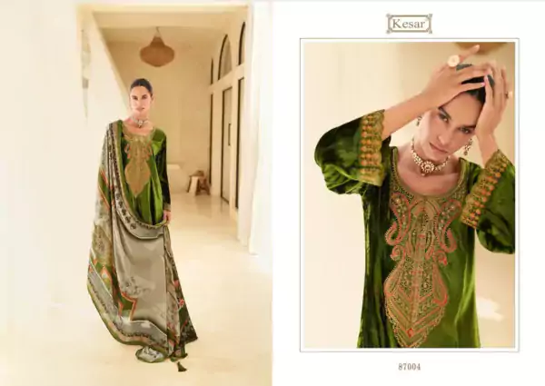 Kesar-Elan-velvet-suit-for-women-green