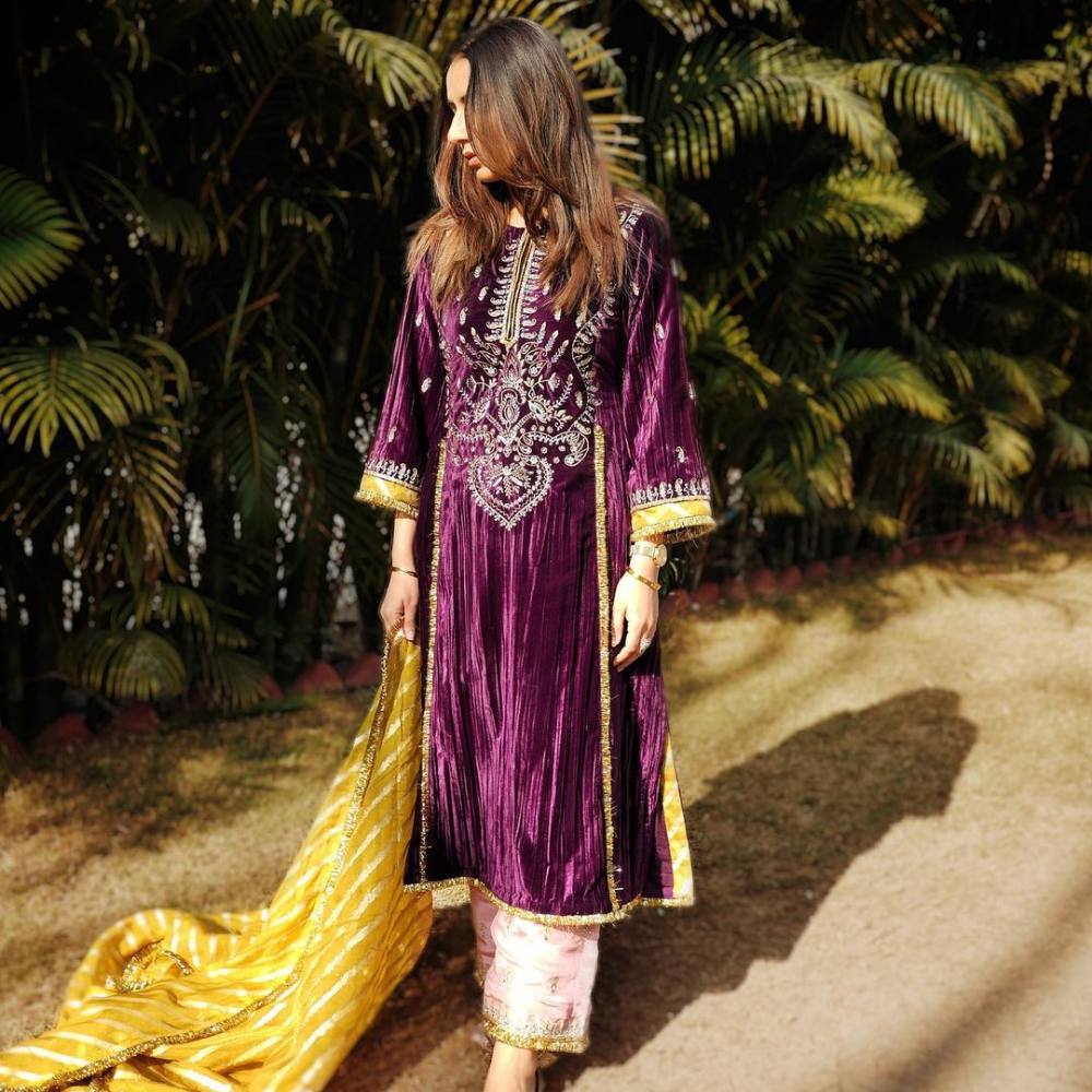 Punjabi Suit Design New Trend Designer Wine Colour Salwar Suit