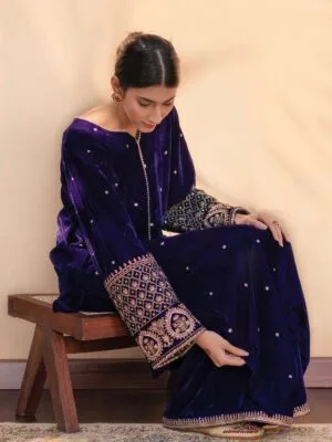 Purple Velvet Suit | Winter Suits For Ladies