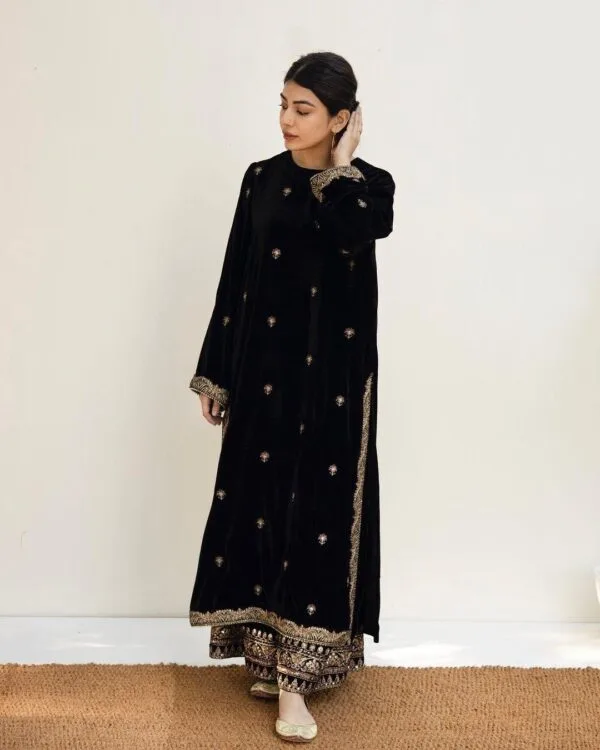 Black Velvet Suit | Winter Suit For Ladies