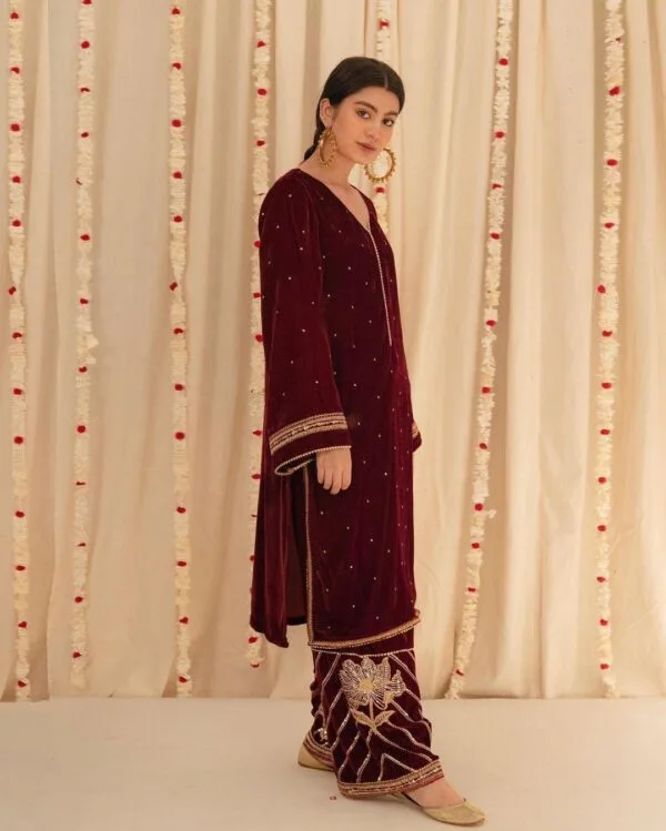 Red Velvet Suit | Winter Suits For Ladies