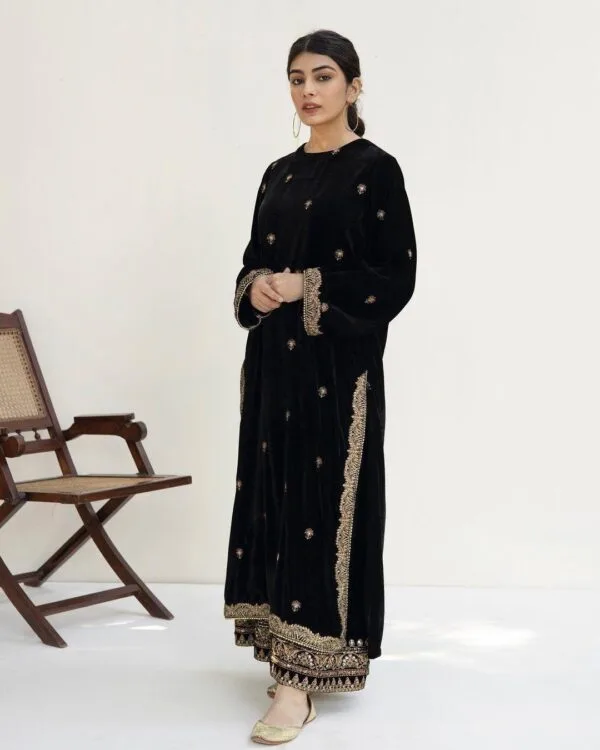 Black Velvet Suit | Winter Suit For Ladies