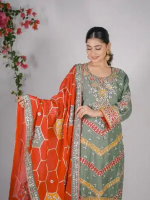 Designer Salwar Suits For Wedding Party Green