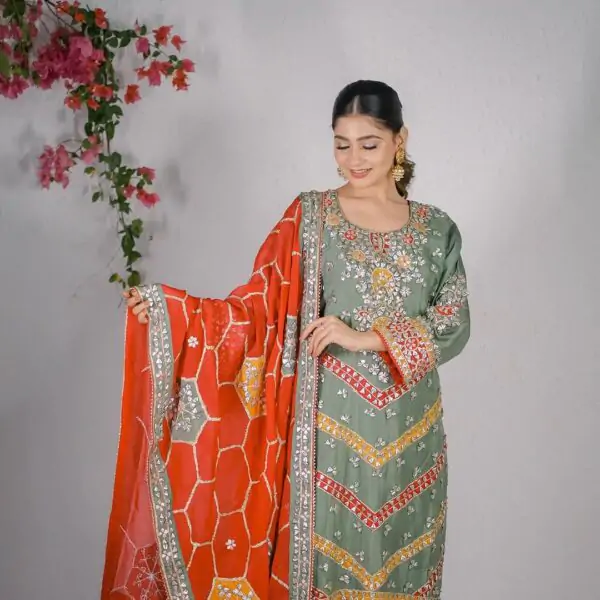 Designer Salwar Suits For Wedding Party Green