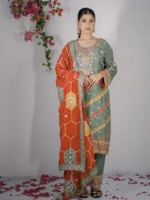 Designer Salwar Suits For Wedding Party Green