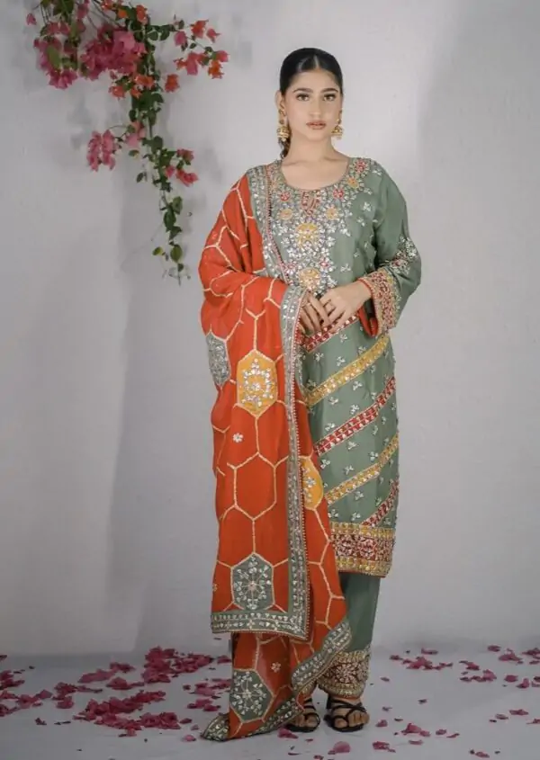 Designer Salwar Suits For Wedding Party Green