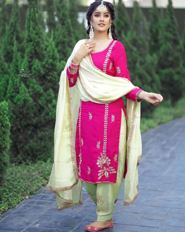 Designer Salwar Suits For Wedding Party Pink