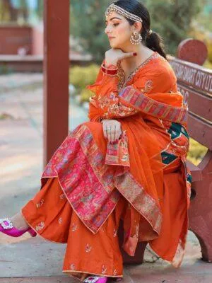 Designer Salwar Suits For Wedding Party | Orange