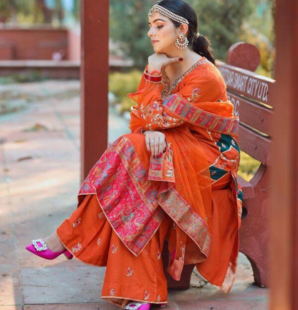 Designer Salwar Suits For Wedding Party | Orange