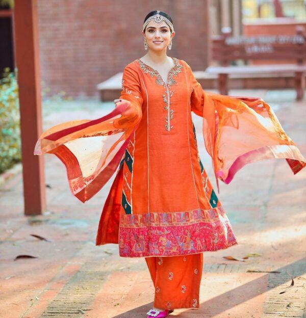 Designer Salwar Suits For Wedding Party | Orange