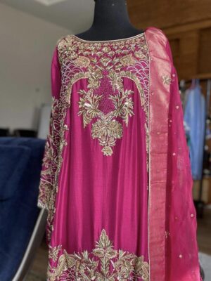 Punjabi Wedding Outfit | Punjabi Suit Design | Pink Handwork