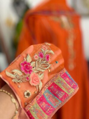 Simple Punjabi Suit Design | Salwar Kameez | Orange