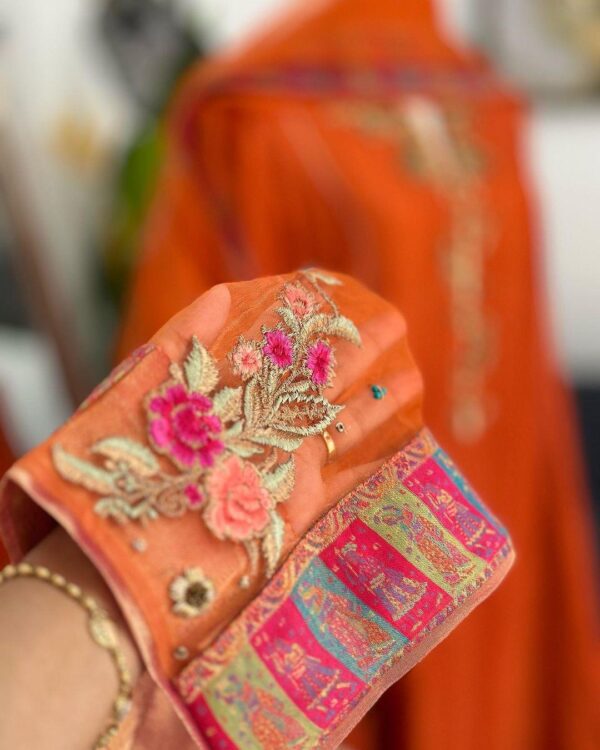 Simple Punjabi Suit Design | Salwar Kameez | Orange
