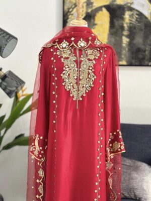 Simple Punjabi Suit Design | Salwar Kameez | Red