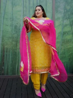 Designer Boutique Punjabi Suit Yellow