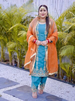 Punjabi Designer Suit Royal Blue