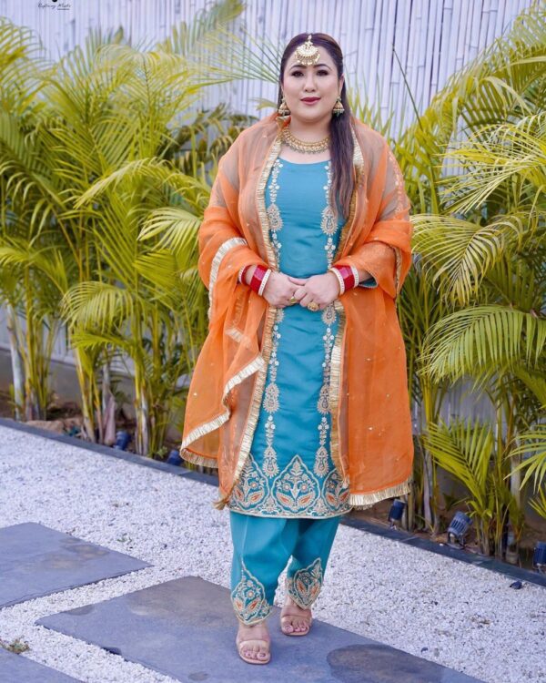 Punjabi Designer Suit Royal Blue