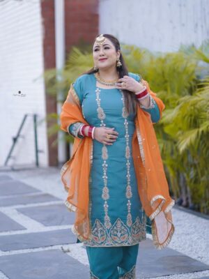 Punjabi Designer Suit Royal Blue