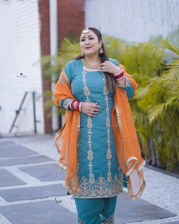 Punjabi Designer Suit Royal Blue