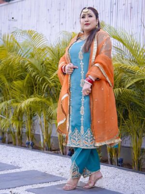 Punjabi Designer Suit Royal Blue