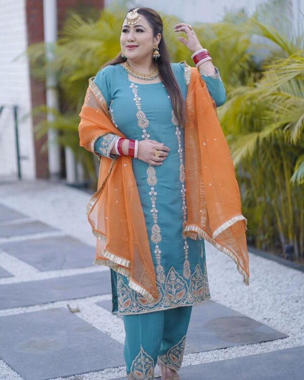 Punjabi Designer Suit Royal Blue