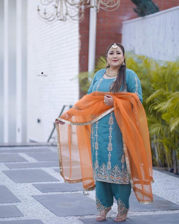 Punjabi Designer Suit Royal Blue