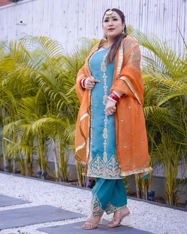 Punjabi Designer Suit Royal Blue