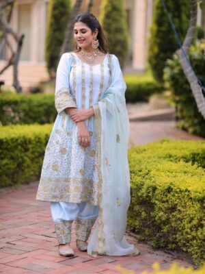 Punjabi Suit Design 2024 Blue