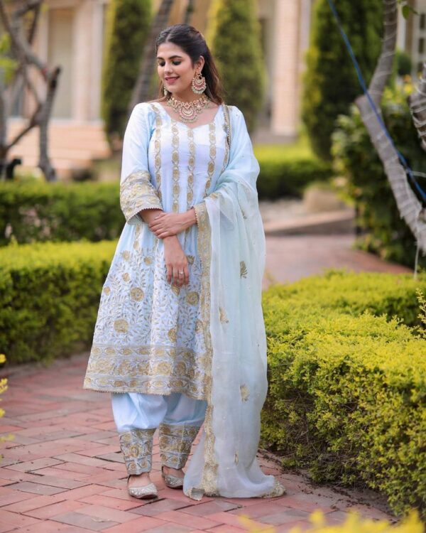 Punjabi Suit Design 2024 Blue