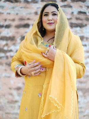 Latest Punjabi Suit Design 2024 Yellow