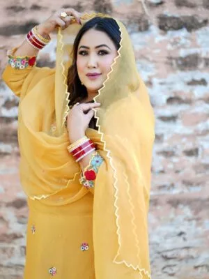 Latest Punjabi Suit Design 2024 Yellow