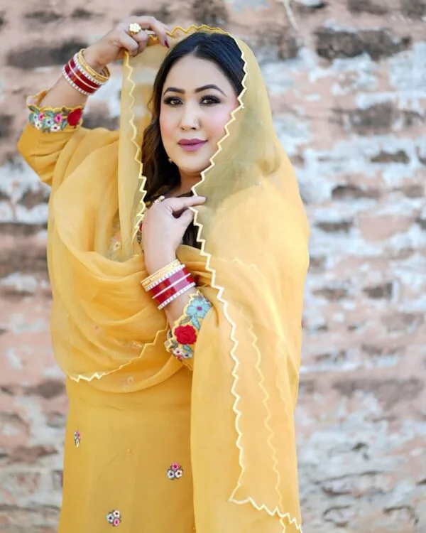 Latest Punjabi Suit Design 2024 Yellow