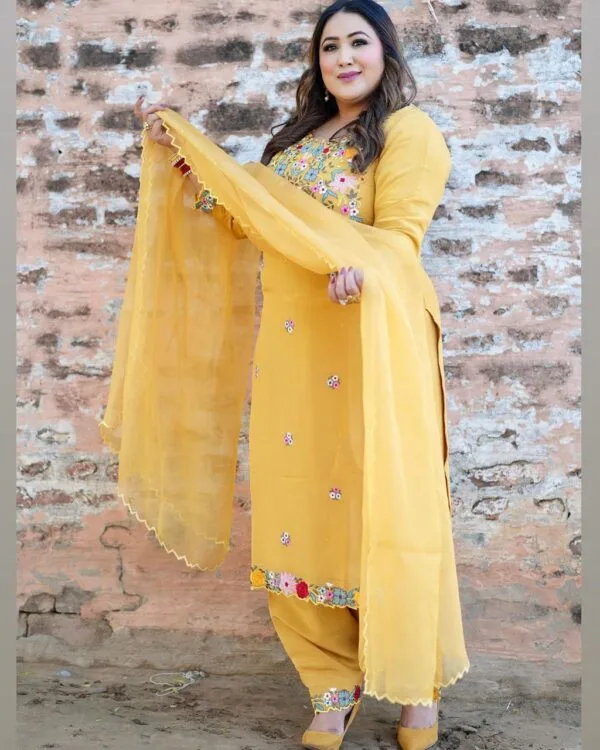 Latest Punjabi Suit Design 2024 Yellow