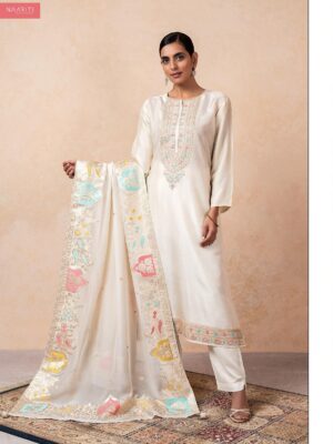 Buy Naariti Suits Kachnar silk suit White Online Fashion Doctorz