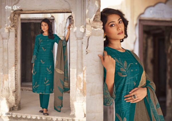 Omtex anmoli pure Silk suits with embroidery | Green