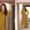 Omtex anmoli pure Silk suits with embroidery | yellow