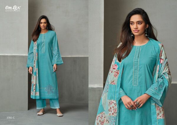 omtex dhwani pure cotton lawn suits with embroidery