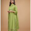 Ganga Kashvi pure silk suit green