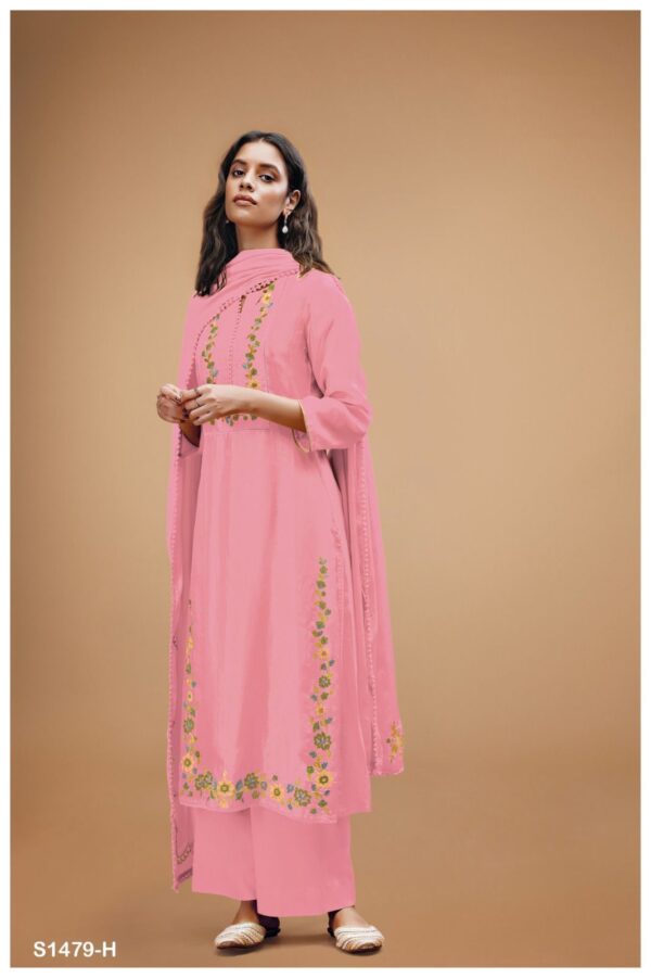 Ganga Kashvi pure silk suit pink